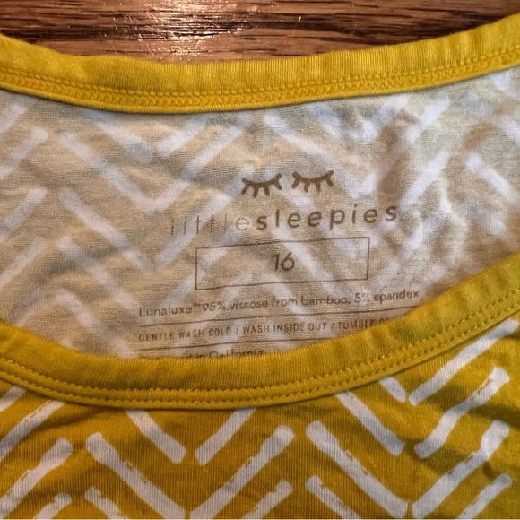 Little Sleepies Sunny Chevron 2-Piece Bamboo Pajama Set - Girls Size 16 - Picture 2 of 9